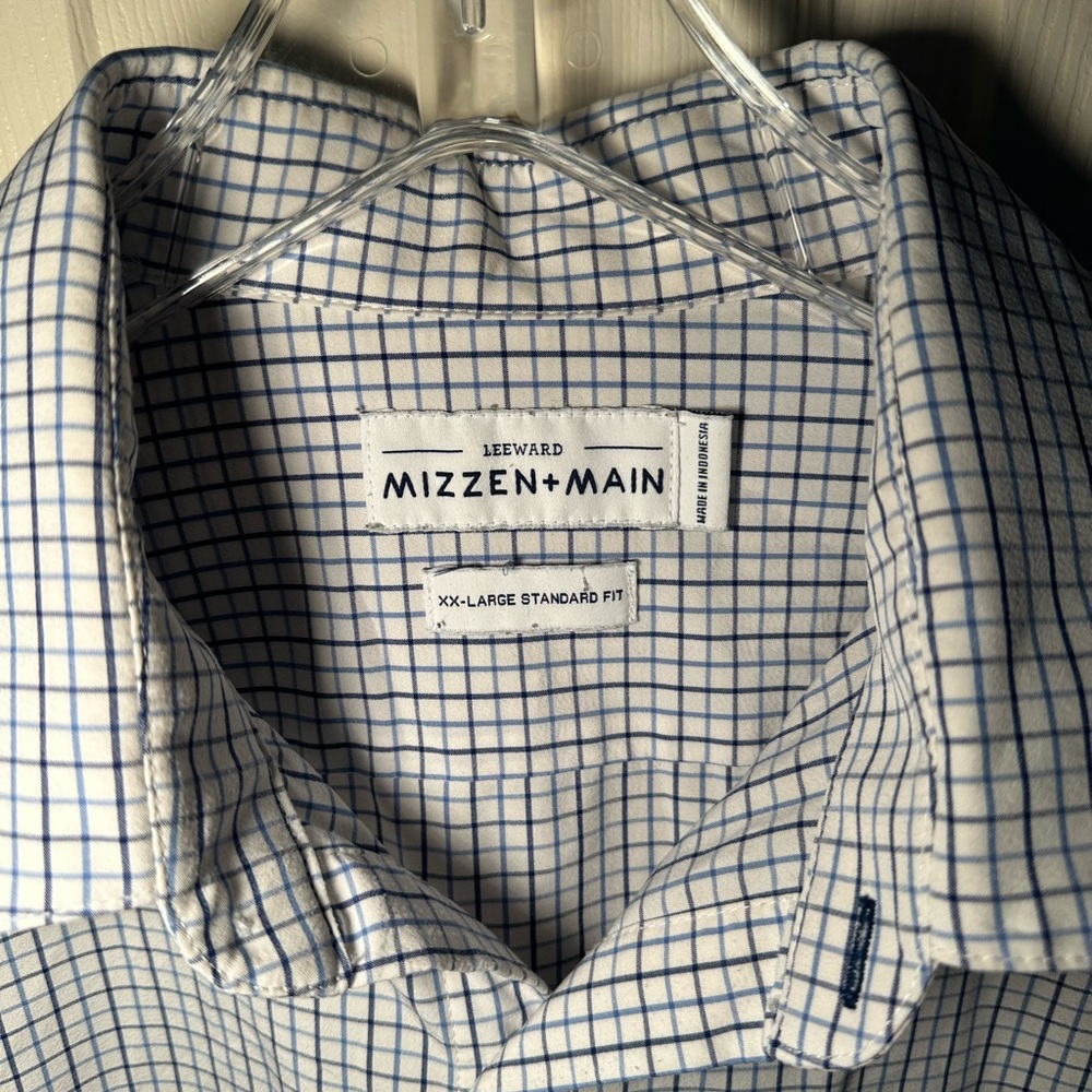 Mizzen & Main Blue Checkered Men's Shirt - Picture 3 of 3